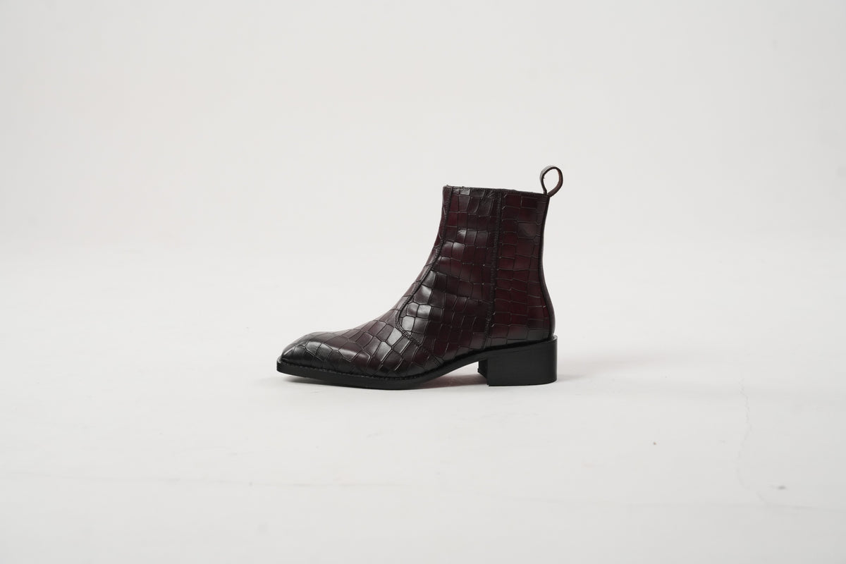 Burgundy Cuvier Chisel Toe Boots