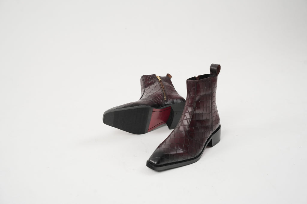 Burgundy Cuvier Chisel Toe Boots