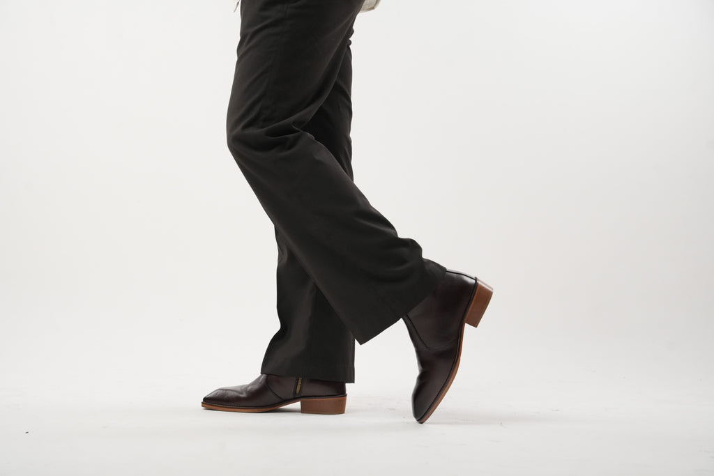 Bourbon Calfskin Chisel Toe Boots