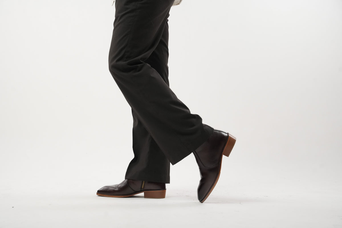 Bourbon Calfskin Chisel Toe Boots